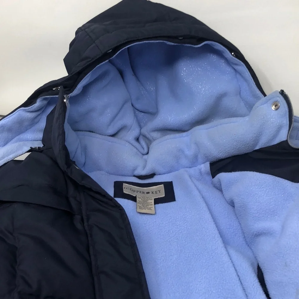 Copper Key Puffer Jacket Girls Size M(10/12) Navy Blue Ski/Winter Coat